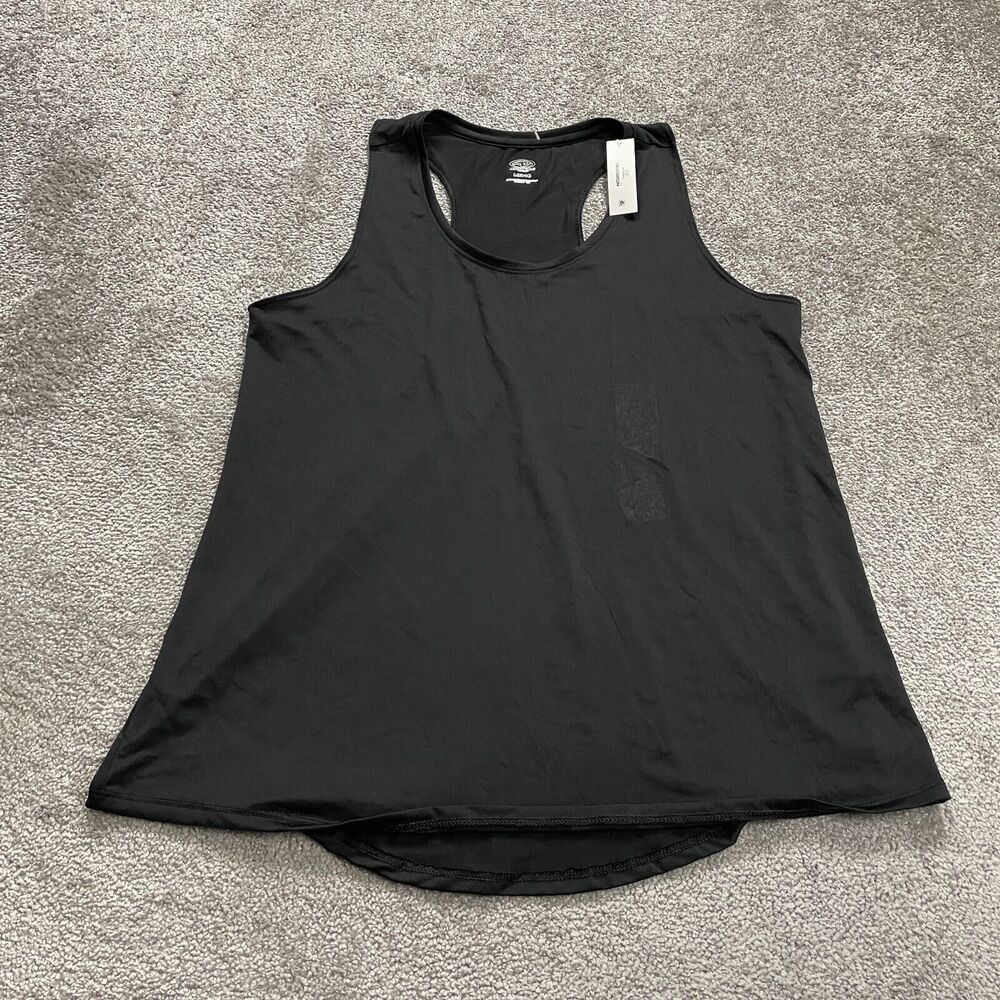 Athletic Works Tank Top Womens Large Black Racerback Relaxed Athletic Active NWT